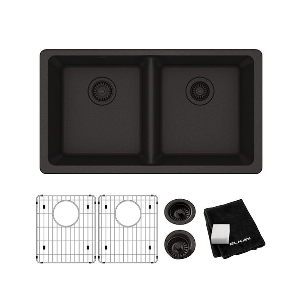 Sink Kit, Undermount Mount, 0 Hole, Black